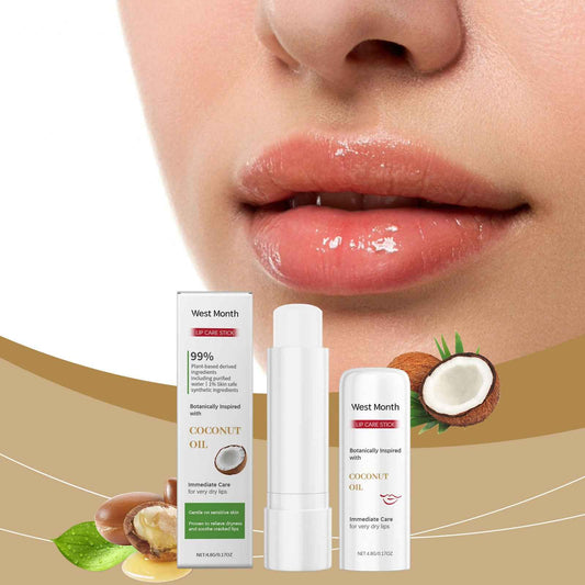 Moisturizing Lip Balm with Coconut Oil and Shea Butter for Soft, Hydrated Lips